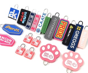 LankeLogo Zipper Head Blue Auto Lock Letter Design Custom Logo Slider Rubber Zipper <b>Puller</b> LOGO 3D Silicone Zipper <b>Puller</b> - Product Image 1