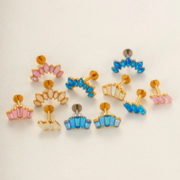 Maina High Quality Titanium Tragus Labret Piercing Jewelry Marquise Zircon Internally Thread Cartilage Helix Earlobe Earrings