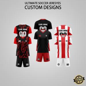 Nuevos Conjuntos de Camisetas de Fútbol con Logotipo Personalizado al por Mayor para Adultos, Uniformes de Fútbol de Alta Calidad Impresos por Transferencia de Calor, 100% Poliéster, Pantalones Cortos - Product Image 2