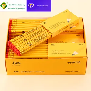 Jaune HB École primaire Croquis <span class=keywords><strong>Dessin</strong></span> Écriture quotidienne Crayons en bois avec gommes - Product Image 3