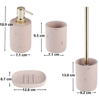 Ensemble de salle de bain 4 pièces en polyrésine, personnalisable, gain de place, écologique, durable, style luxueux, distributeur de savon, porte-brosse à dents
