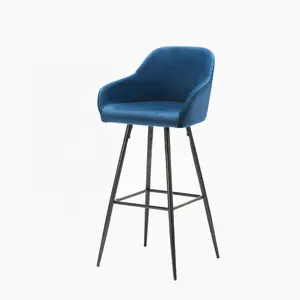벨벳 바스툴 금속 회전 카운터 높이 현대 럭셔리 주방 디자인 높은 의자 바 의자는 가볍게 들어 올릴 수 있습니다