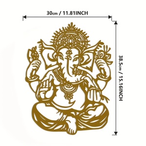 Décoration murale en métal <span class=keywords><strong>2D</strong></span> en forme d'éléphant, symbole hindou de l'éléphant, idéale pour la décoration intérieure et les cadeaux de pendaison de crémaillère, décoration en fer. - Product Image 2