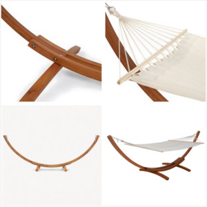 Hamaca de Madera Navyice Grand de 420 cm con Soporte, Madera de Alerce Ruso, Capacidad de Carga de 200 kg, Lona Multicolor de Teca, 40HQ FCL, Venta al por Mayor - Product Image 3