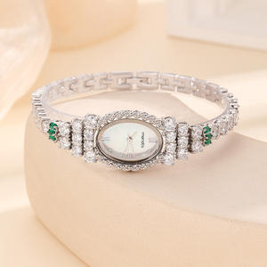 นาฬิกาผู้หญิงประดับเพชรเต็มเรือนใหม่ชุดนาฬิกาข้อมือควอตซ์ชุบทองกันน้ำสินค้าขายส่ง - Product Image 3