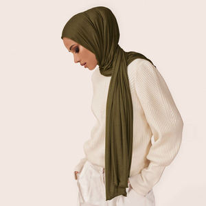 高品質ビッグサイズジャージースカーフストレッチ<span class=keywords><strong>Hijab</strong></span>プレーンヘッドスカーフ女性用ストールジャージーコットン<span class=keywords><strong>Hijab</strong></span> - Product Image 2
