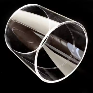 للبيع بالجملة أنبوب زجاجي شفاف منصهر من السيليكا الكوارتز أنبوب كوارتز للمعالجة الحرارية أنبوب فرن كوارتز مخصص - Product Image 1