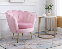 Fauteuil de salon en velours noir, chaise individuelle royale pour mobilier de salon
