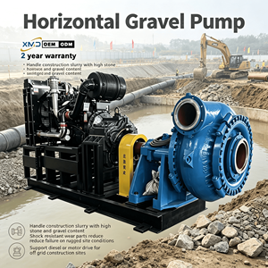 Pompe centrifuge horizontale à gros débit pour gravier et sable, pompe centrifuge pour boues, idéale pour les projets de barrage. - Product Image 1