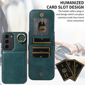 เคสโทรศัพท์หรูหราทำจากหนัง PU ลิ้นจี่สำหรับ <span class=keywords><strong>Samsung</strong></span> <span class=keywords><strong>S23</strong></span> Plus เคสใส่การ์ดแบบ<span class=keywords><strong>เปิด</strong></span>ด้านบนด้านล่างเป็นช่องใส่การ์ดแบบกล่องเคสด้านหลัง