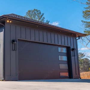<span class=keywords><strong>Porte</strong></span> de <span class=keywords><strong>garage</strong></span> sectionnelle inclinable moderne en acier isolé, design noir, automatique - Product Image 4