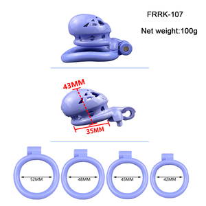 FRRK yeni tasarım 43mm Penis kilit kafes erkek iffet kafes Cock Cage 4 yüzükler iffet cihazı - Product Image 2