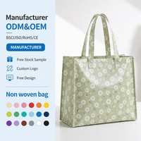 Sac fourre-tout non tissé très vendu, impression offset couleur, logo personnalisé, 120 g/m², épais, réutilisable, écologique, tendance, pour le commerce de détail