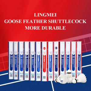 LING-MEI 70 Class a Volant de <span class=keywords><strong>badminton</strong></span> en plumes d'oie - <span class=keywords><strong>Pack</strong></span> de 12 - Grande stabilité - Utilisation régulière en tournoi - Product Image 6