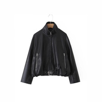 Veste moto marron haut de gamme pour femme en similicuir PU, manteau personnalisé pour l'automne et les activités de plein air