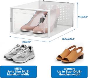 Boîte de rangement à chaussures empilable transparente moderne, étagères pliables, armoire en plastique, boîte à baskets transparente, présentoir à chaussures - Product Image 6