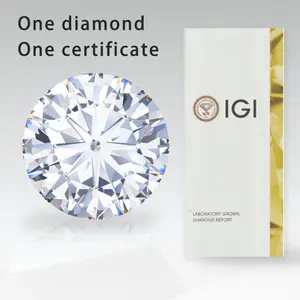 Starsgem diskon besar 0,3ct 0,5 ct 1ct 2ct 3ct D VS1 potongan bulat Lab tumbuh Diamant CVD IGI berlian Lab bersertifikat