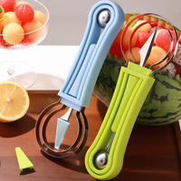 Coupe-pastèque multifonction en acier inoxydable, outils de découpe de fruits, ensemble de cuillères à melon, trancheuse à fruits, séparateur de pulpe