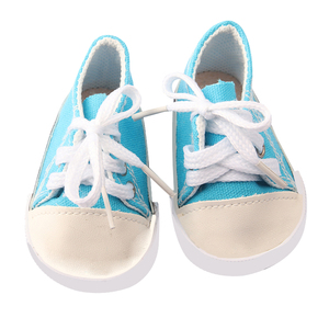 أحذية دمى أمريكية مقاس 18 بوصة رائجة البيع، أحذية دمى عصرية من البي في سي بألوان متعددة وقماش صلب - Product Image 3