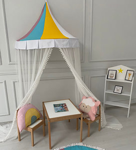 Tende colorate <span class=keywords><strong>arcobaleno</strong></span> a maglia da parete per bambini stile principessa letto a baldacchino con bella zanzariera - Product Image 1