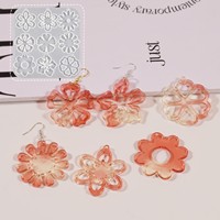 INTODIY Moule en silicone pour résine, motif feuille de fleur pleine page, pour pendentifs, porte-clés, boucles d'oreilles et bijoux, thème arbre et forêt, pour technique de coulée de résine