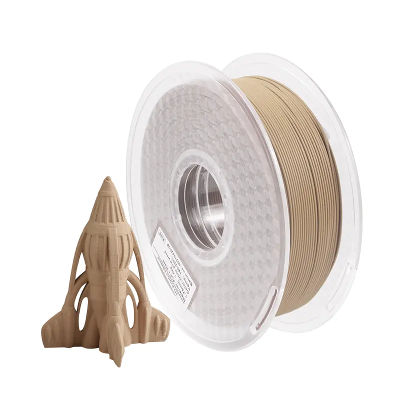 OEM/ODM độ dẻo dai mạnh mẽ ABS TPU PLA gỗ Filament gỗ thông trắng 1.75mm Khoan Dung +/- 0.02mm máy in 3D Filament