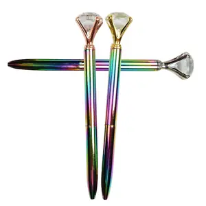 Promotie Grote Top Diamant Balpen Kleurrijke Shining Gift Pen Fancy Diamant Metalen Pen Custom Logo Crystal Balpen