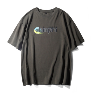 T-shirt oversize 100% coton, imprimé logo, poids lourd, uni, personnalisé, mode, décontracté, pour hommes et femmes - Product Image 2