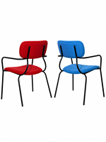 Chaise de salle à manger moderne avec assise en tissu et pieds en métal pour restaurant