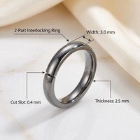 Bagues intelligentes NFC IP68 en acier inoxydable tungstène résistant aux rayures, avec fente, pour paiement, pour homme et femme
