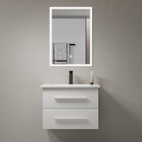 Gabinete de Baño con Espejo YIDA, Moderno, con Acabado Lacado, Resistente al Agua, con Lavabo de Cerámica e Iluminación LED