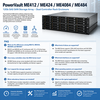 Sistema de Almacenamiento en Rack EMC PowerVault ME412 ME424 ME4084 ME484, Matriz de Almacenamiento SAN SAS de 12 Gb, Controlador Dual