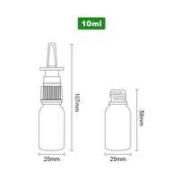 Vente en gros de flacons pulvérisateurs nasaux vides en verre noir de 10 ml (1 oz) pour l'emballage pharmaceutique