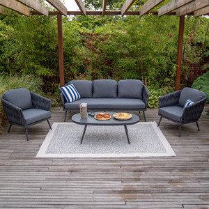 Mobilier d'extérieur Grands fauteuils de terrasse Ensemble de bistro Canapé en corde pour balcon Ensemble de conversation pour patio Canapé de salon de jardin - Product Image 3