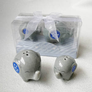 Mini éléphant en céramique, 50 pièces, décoration de mariage, salière et poivre, cadeaux en cadeau pour fête prénatale - Product Image 3