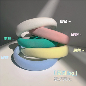 ที่คาดผมฟองน้ำสีมาการองแบนแถบคาดศีรษะสำหรับผู้หญิงที่คาดผมสีสันสดใสเพิ่มความสูงสำหรับออกไปข้างนอกการล้างหน้า - Product Image 3