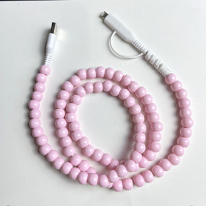 Đồ trang sức phương Tây handmade thiết kế hạt sạc Acrylic Đính cườm điện thoại Sạc dây - Product Image 4