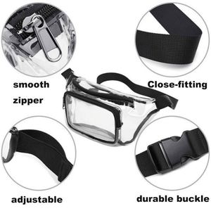 Custom Logo Hot Sale Outdoor Fashion Transparent Crossbody Fanny Pack <b>Clear</b> PVC Waterproof Waist <b>Bag</b> for Women Men - Product Image 3