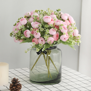 Sala de estar decoración del hogar Rosa artificial Flor de seda boda al aire libre artificial 15 cabeza rosa de té - Product Image 4