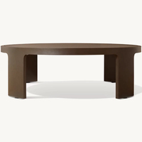 Table basse moderne en aluminium RH Sedona avec structure en métal noir, meuble durable pour appartement et salon
