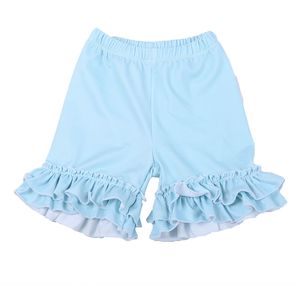 Pantalones Cortos para Niñas al por Mayor con Volantes en el Bajo, Color Sólido, Impresión Personalizada de Fábrica, Tejido de Punto, Tallas Grandes - Product Image 4