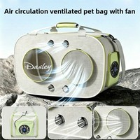 Sac de transport pour animaux de compagnie (chats et chiens) – Ventilateur intégré, respirant, en tissu Oxford, grande capacité, sac à dos bandoulière pour utilisation en voiture