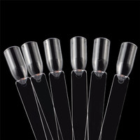50 pièces Présentoir transparent blanc pour nuancier de vernis à ongles et gels colorés, pour la présentation de faux ongles et de couleurs de vernis NAF018B