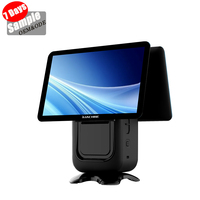 Tablet PC Android 14-Inci dengan Layar Ganda, Stand Terminal POS, Printer Label/Kertas Gulung, Fungsi SDK Terhubung