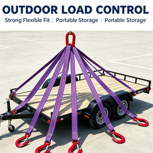 Sangle <span class=keywords><strong>de</strong></span> levage robuste à 4 brins réglable en polyester, facteur <span class=keywords><strong>de</strong></span> sécurité CE 5:1 pour la construction et le levage <span class=keywords><strong>de</strong></span> poutres en acier - Product Image 1