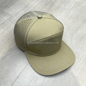 Casquette sportive ZZB en nylon 7 panneaux à bord plat, perforée au laser, respirante, imperméable et à séchage rapide, avec ventilation par corde – Vente en gros personnalisée - Product Image 2