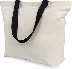 Long-Handle Reusable Cotton Canvas <b>Tote</b> Shopping <b>Bag</b> for Daily Use & Advertising Gift - Product Image 1
