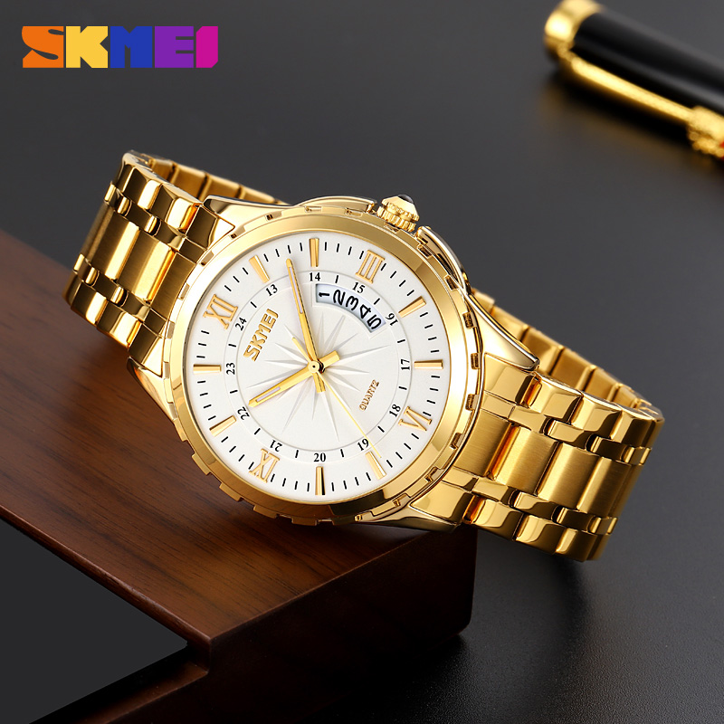 SKMEI 9069 Men's Luxury Analog Quartz Watch – Stainless Steel