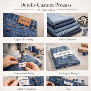 Jeans en denim à jambe droite pour enfants, avec franges à l'ourlet, effet délavé vintage, pour filles et garçons, personnalisation de <span class=keywords><strong>marque</strong></span> disponible - Product Image 5