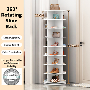 Estante Giratorio de <span class=keywords><strong>Madera</strong></span> Moderno de Varios Niveles para Exhibición de Zapatos y Bolsos, Estante de Almacenamiento Multiusos Independiente para Sala de Estar - Product Image 3